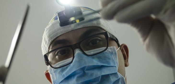 A dentist working in a clinic