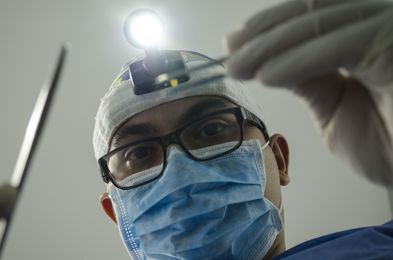 A dentist working in a clinic